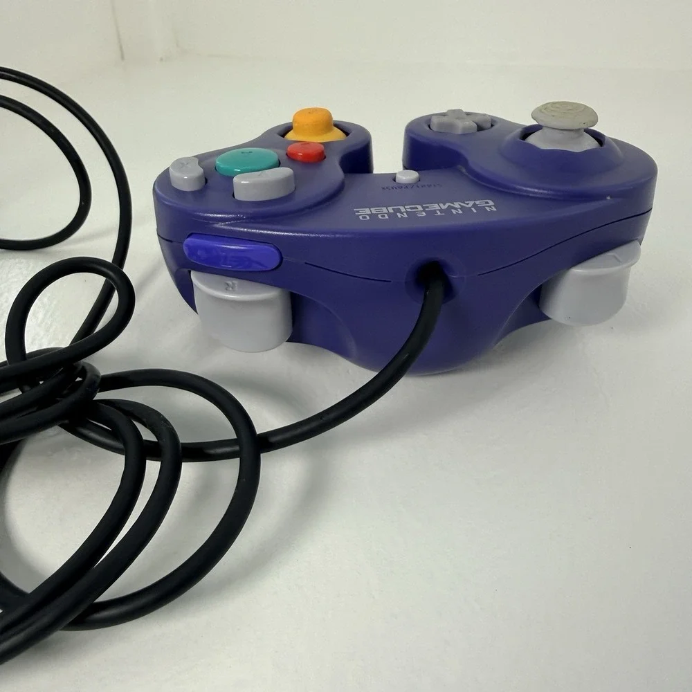 Nintendo GameCube Controller Purple Indigo OEM Original DOL-003 Tested & Working